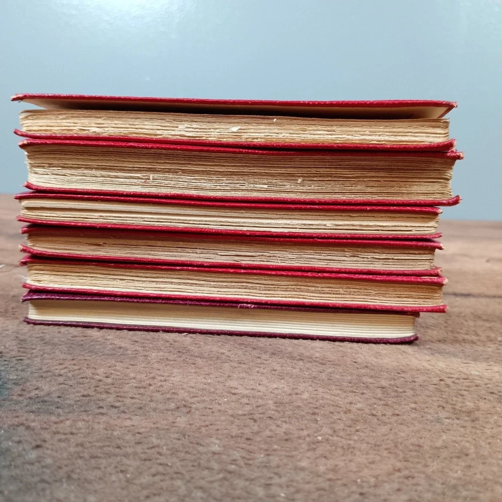 Miniature Classic Literature Books Lot of 6 Red Gold Gilded Editions